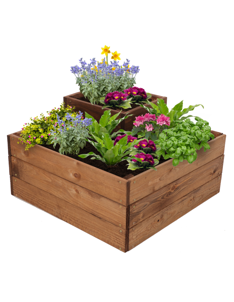 Uprawowe skrzynie ogrodowe- Warzywniaki- skrzynia do uprawy - Narożna donica kaskadowa na warzywa drewniana zielnik 36x60x60 GRATISY EKO - produkt b2b.wamar.biz 2