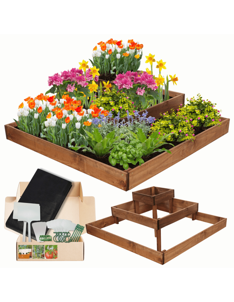 Uprawowe skrzynie ogrodowe- Warzywniaki- skrzynia do uprawy - Drewniana skrzynia kaskadowa na warzywa ziołownik  27x90x90 GRATISY ECO - product b2b.wamar.biz 1