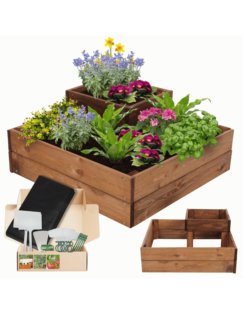 Uprawowe skrzynie ogrodowe- Warzywniaki- skrzynia do uprawy - Inspekt narożny zielnik skrzynia kaskadowa drewniana 27x60x60 GRATISY ECO - product b2b.wamar.biz 1