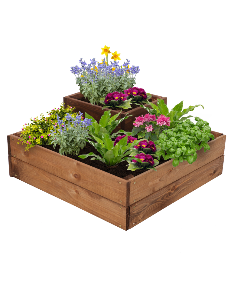 Uprawowe skrzynie ogrodowe- Warzywniaki- skrzynia do uprawy - Inspekt narożny zielnik skrzynia kaskadowa drewniana 27x60x60 GRATISY ECO - produkt b2b.wamar.biz 2