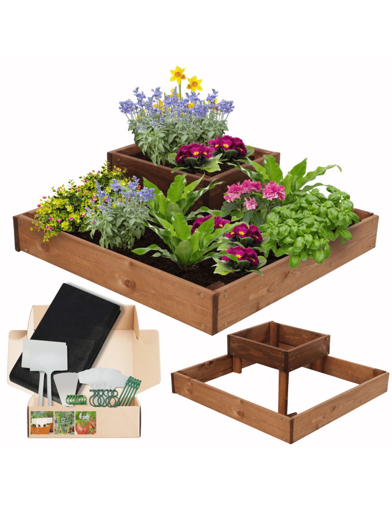 Uprawowe skrzynie ogrodowe- Warzywniaki- skrzynia do uprawy - Drewniana skrzynia narożna na warzywa piętrowa inspekt 18x60x60 GRATISY EKO - product b2b.wamar.biz 1