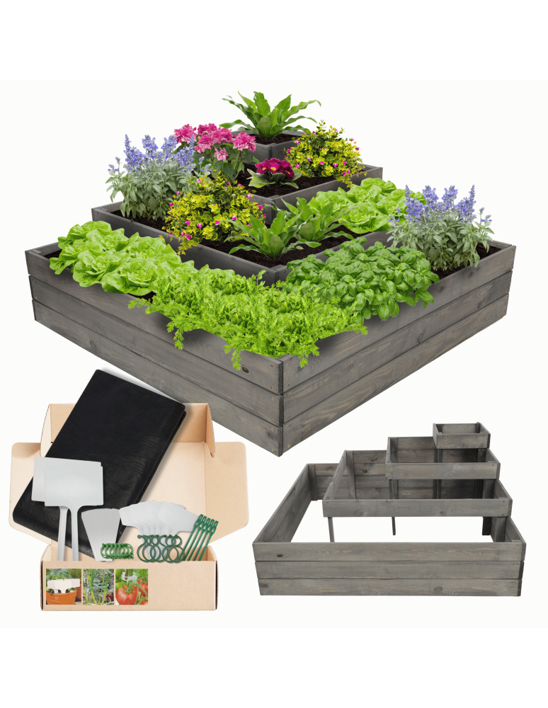 Uprawowe skrzynie ogrodowe- Warzywniaki- skrzynia do uprawy - Piętrowy warzywniak drewniany skrzynia zielnik 54x120x120 GRATISY WYSOKA - product b2b.wamar.biz 1