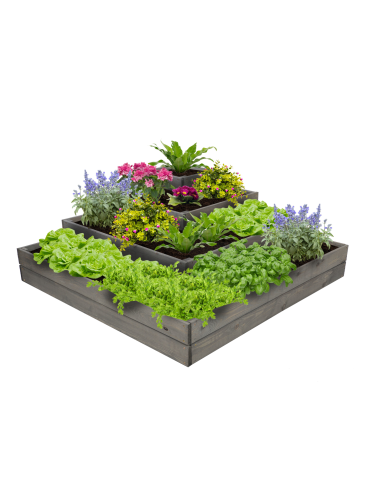 Donica piętrowa drewniana na warzywa warzywniak inspekt  45x120x120 GRATISY - product 2