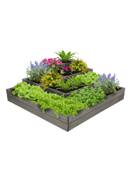 Donica piętrowa drewniana na warzywa warzywniak inspekt  45x120x120 GRATISY - product 2