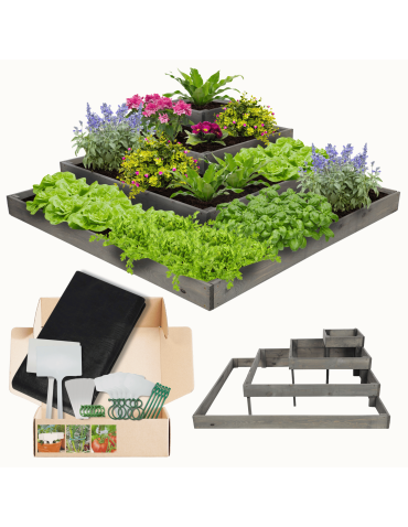 Grządka narożna drewniana piętrowa warzywniak donica 36x120x120 GRATISY EKO