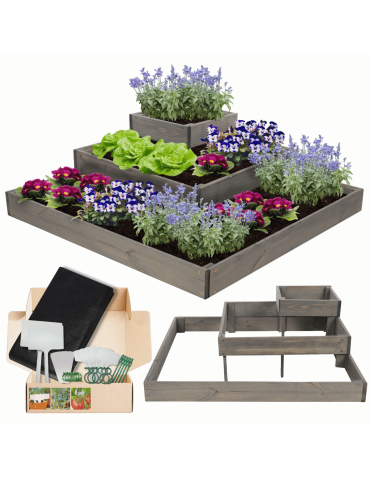 Drewniany zielnik piętrowy na warzywa skrzynia donica  27x90x90 GRATISY ECO