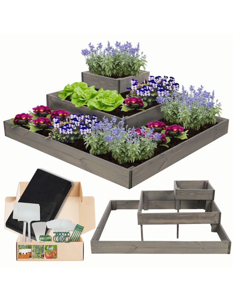 Uprawowe skrzynie ogrodowe- Warzywniaki- skrzynia do uprawy - Drewniany zielnik piętrowy na warzywa skrzynia donica  27x90x90 GRATISY ECO - product b2b.wamar.biz 1