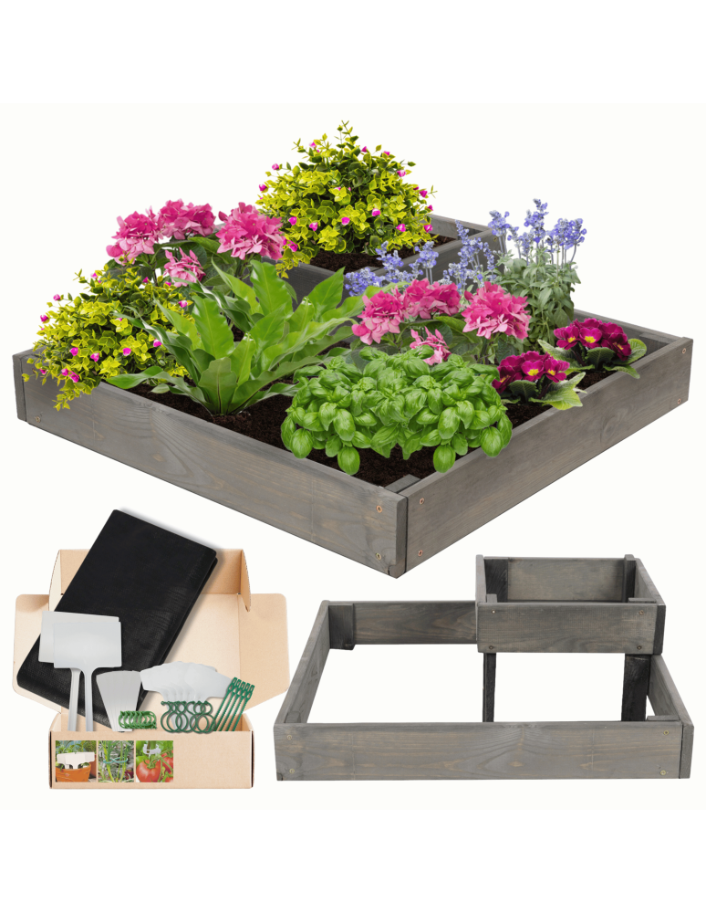 Uprawowe skrzynie ogrodowe- Warzywniaki- skrzynia do uprawy - Skrzynia piętrowa narożna na warzywa drewniana inspekt 18x60x60 GRATISY EKO - produkt b2b.wamar.biz 1