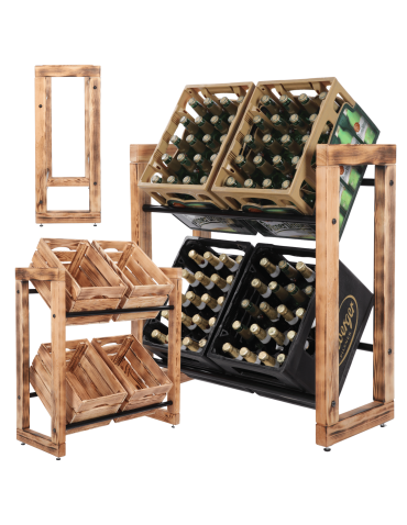 Regał na skrzynki na napoje piwo stojak 85x82cm METALOWE DRĄŻKI EKO