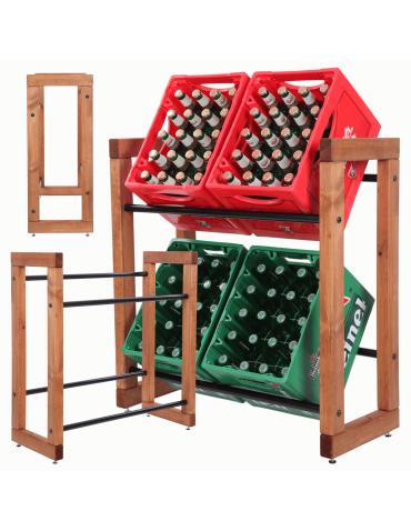 Regał na skrzynki na napoje piwo stojak 85x82cm METALOWE DRĄŻKI EKO