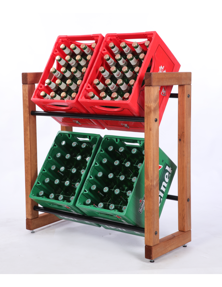 Stojaki na skrzynki - Regał na skrzynki na napoje piwo stojak 85x82cm METALOWE DRĄŻKI EKO - product b2b.wamar.biz 2