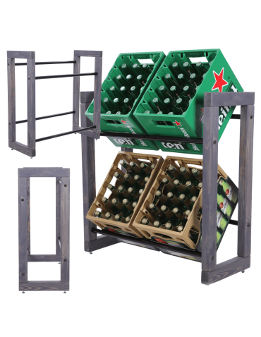 Regał na skrzynki na napoje piwo stojak 85x82cm METALOWE DRĄŻKI EKO