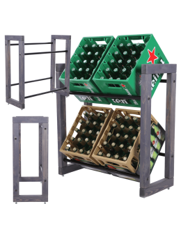 Regał na skrzynki na napoje piwo stojak 85x82cm METALOWE DRĄŻKI EKO