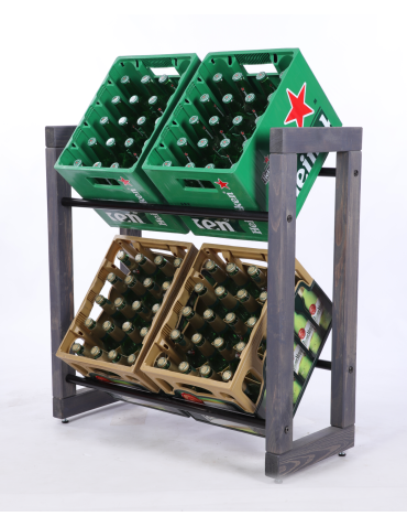 Regał na skrzynki na napoje piwo stojak 85x82cm METALOWE DRĄŻKI EKO - product 2