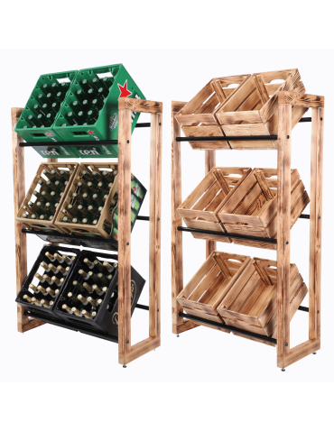 Regał na skrzynki na napoje piwo stojak 136x82cm METALOWE DRĄŻKI EKO