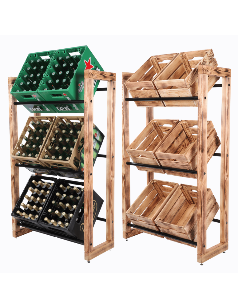 Stojaki na skrzynki - Regał na skrzynki na napoje piwo stojak 136x82cm METALOWE DRĄŻKI EKO - product b2b.wamar.biz 1
