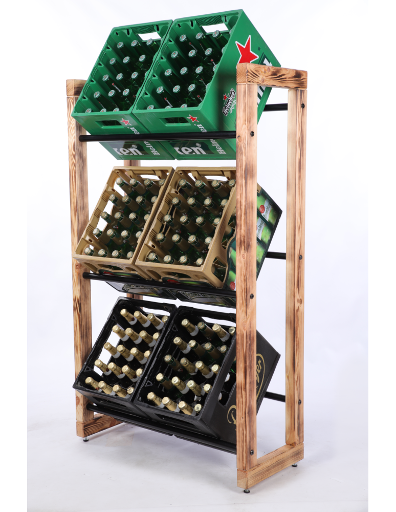 Stojaki na skrzynki - Regał na skrzynki na napoje piwo stojak 136x82cm METALOWE DRĄŻKI EKO - product b2b.wamar.biz 2