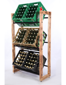 Regał na skrzynki na napoje piwo stojak 136x82cm METALOWE DRĄŻKI EKO - product 2