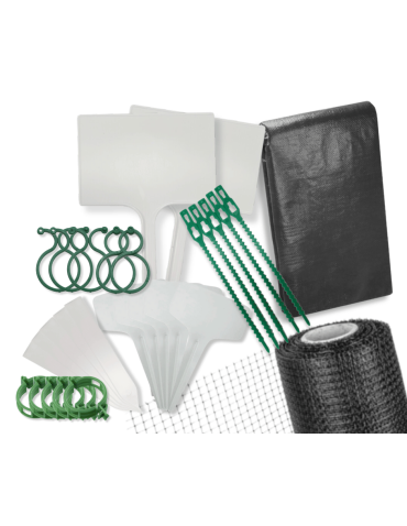 Zestaw ogrodnika agrowłóknina etykiety do roślin zapinki siatka na krety 29el