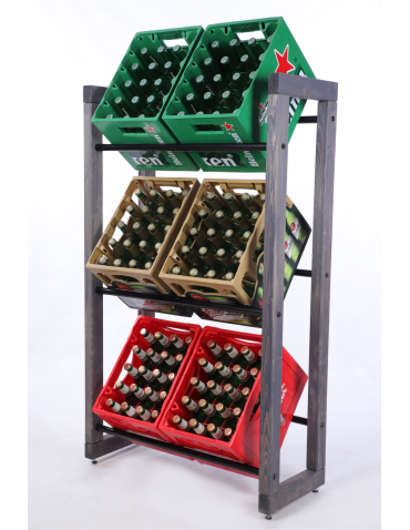 Regał na skrzynki na napoje piwo stojak 136x82cm METALOWE DRĄŻKI EKO - product 2