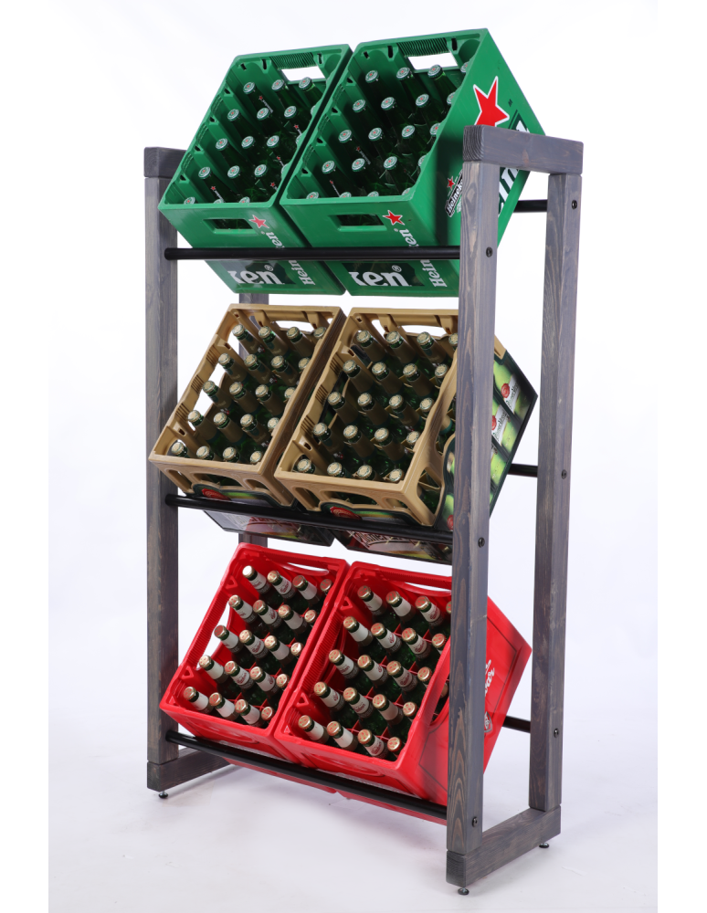 Stojaki na skrzynki - Regał na skrzynki na napoje piwo stojak 136x82cm METALOWE DRĄŻKI EKO - product b2b.wamar.biz 2