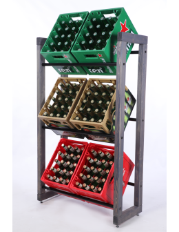 Regał na skrzynki na napoje piwo stojak 136x82cm METALOWE DRĄŻKI EKO - product 2