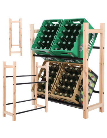 Regał na skrzynki na napoje piwo stojak 94,6x81,5cm METALOWE DRĄŻKI EKO