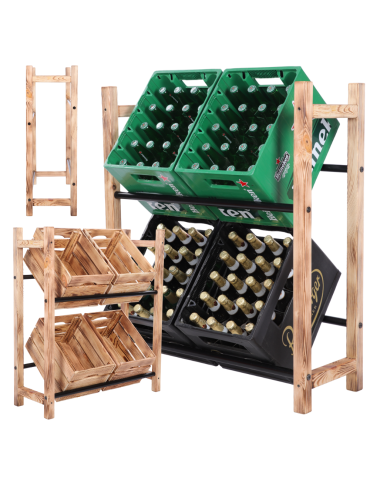 Stojak na skrzynki na napoje piwo regał na transportery METALOWE 2 DRĄŻKI