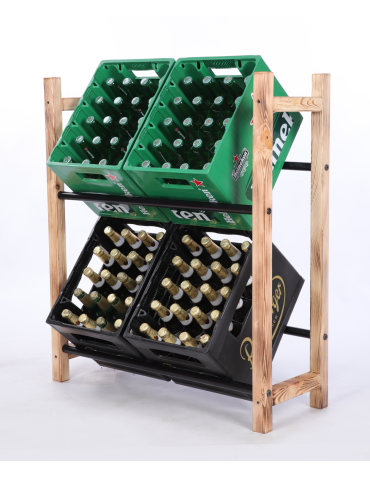 Stojak na skrzynki na napoje piwo regał na transportery METALOWE 2 DRĄŻKI - product 2