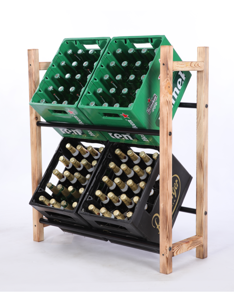 Stojaki na skrzynki - Stojak na skrzynki na napoje piwo regał na transportery METALOWE 2 DRĄŻKI - product b2b.wamar.biz 2