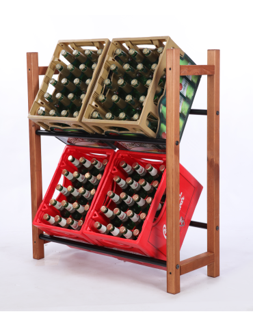 Regał na skrzynki na napoje piwo stojak 2 półki szer.81,5cm METALOWE DRĄŻKI - product 2