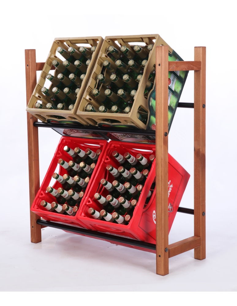 Stojaki na skrzynki - Regał na skrzynki na napoje piwo stojak 2 półki szer.81,5cm METALOWE DRĄŻKI - product b2b.wamar.biz 2