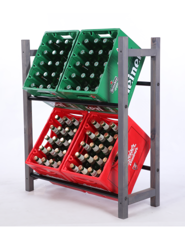 Regał na skrzynki na napoje piwo stojak na transportery METALOWE DRĄŻKI EKO - product 2