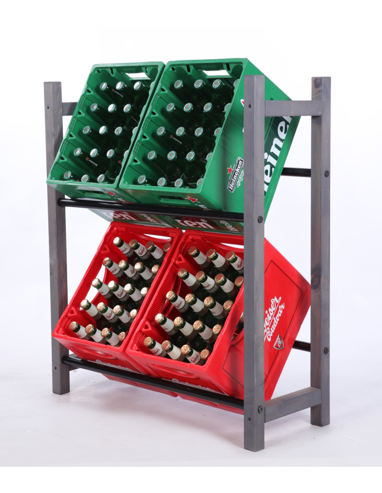 Stojaki na skrzynki - Regał na skrzynki na napoje piwo stojak na transportery METALOWE DRĄŻKI EKO - produkt b2b.wamar.biz 2