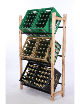 Regał na skrzynki na napoje piwo stojak 3 półki opalany METALOWE DRĄŻKI EKO - product 2