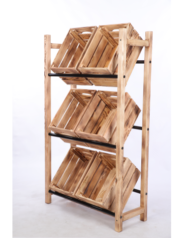 Stojaki na skrzynki - Regał na skrzynki na napoje piwo stojak 3 półki opalany METALOWE DRĄŻKI EKO - product 4