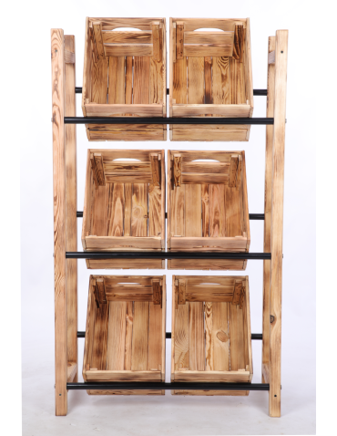 Stojaki na skrzynki - Regał na skrzynki na napoje piwo stojak 3 półki opalany METALOWE DRĄŻKI EKO - product 5