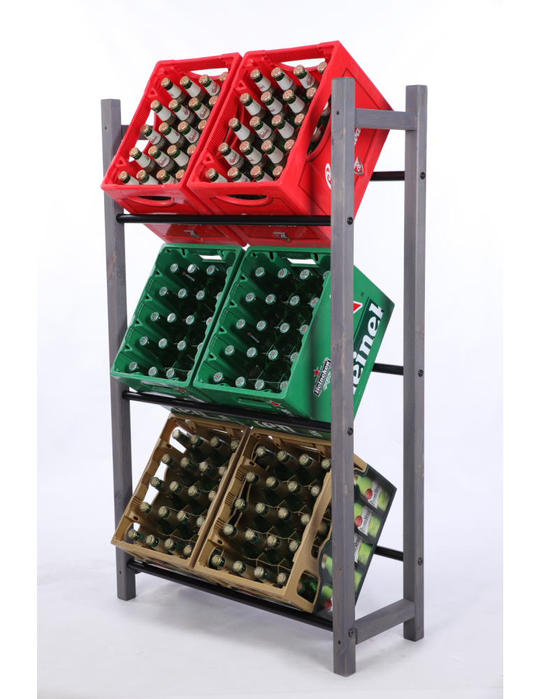 Stojaki na skrzynki - Regał na skrzynki na napoje piwo stojak 137,6x81,5cm METALOWE DRĄŻKI EKO - product b2b.wamar.biz 2