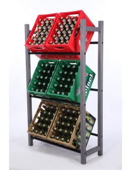 Regał na skrzynki na napoje piwo stojak 137,6x81,5cm METALOWE DRĄŻKI EKO - product 2