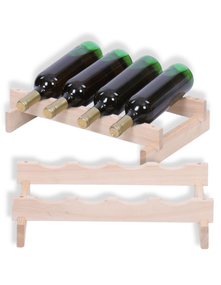 Modułowe stojaki do butelek RW11 - Stojak na wino regał modułowy na butelki 1x4 but WĄSKI ECO BEZ NARZĘDZI - product b2b.wamar.biz 1