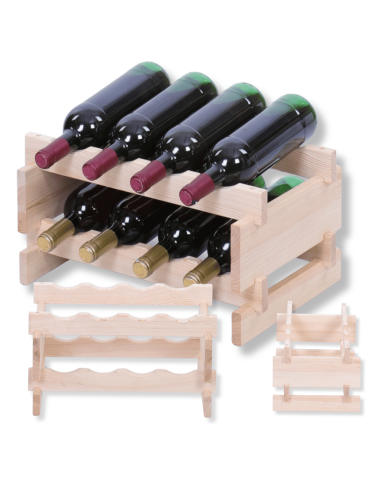 Stojak na wino regał modułowy na butelki 2x4 but WĄSKI ECO BEZ NARZĘDZI
