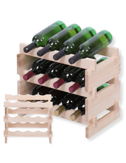 Stojak na wino regał modułowy na butelki 3x4 but WĄSKI ECO BEZ NARZĘDZI