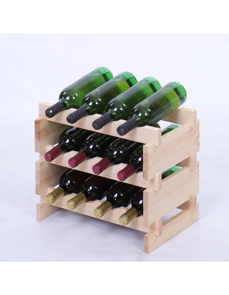 Modułowe stojaki do butelek RW11 - Stojak na wino regał modułowy na butelki 3x4 but WĄSKI ECO BEZ NARZĘDZI - produkt b2b.wamar.biz 2