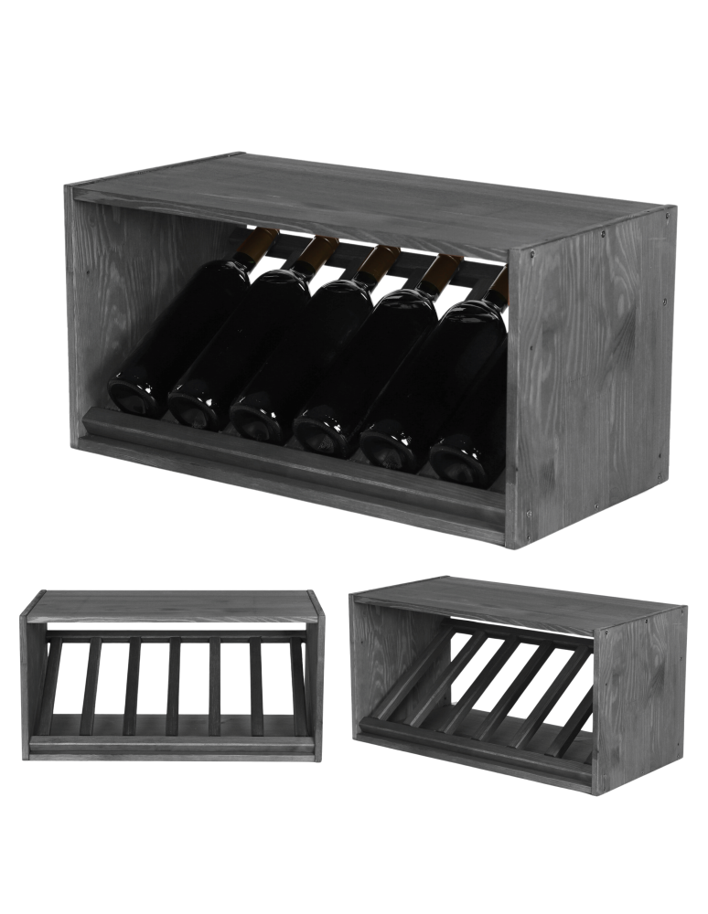 Skrzynkowe regały RW61 - Regał na wino modułowy stojak na wino szafka na butelki 5 butelek SKOŚNY - product b2b.wamar.biz 17