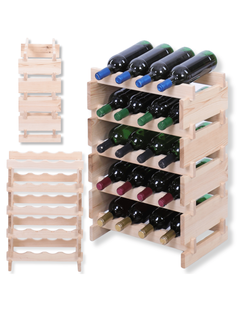 Modułowe stojaki do butelek RW11 - Stojak na wino regał modułowy na butelki 5x4 but BUDUJ JAK KLOCKI EKO - product b2b.wamar.biz 1