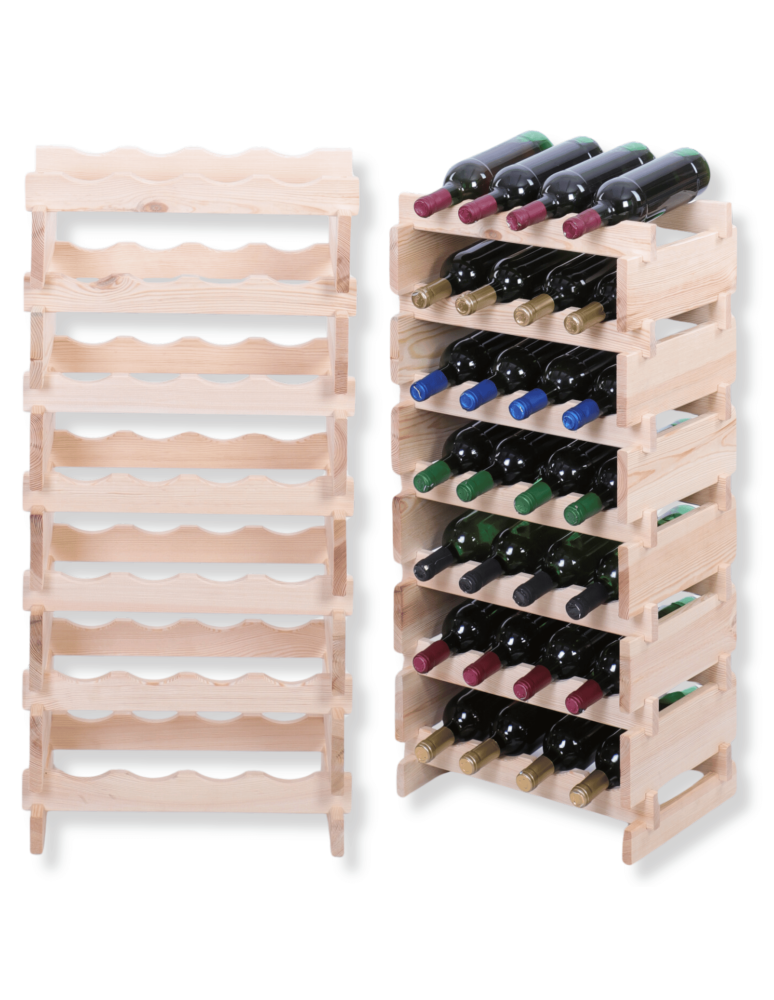 Modułowe stojaki do butelek RW11 - Stojak na wino regał modułowy na butelki 7x4 but BUDUJ JAK KLOCKI EKO - product b2b.wamar.biz 1