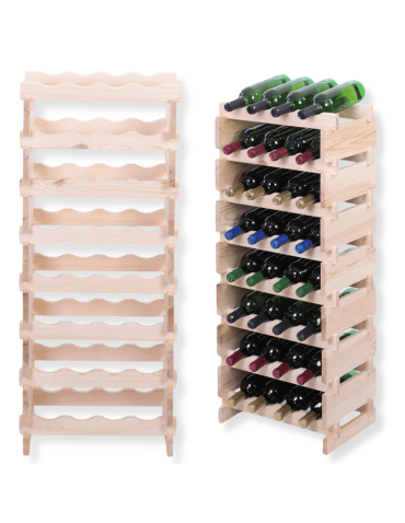 Stojak na wino regał modułowy na butelki 8x4 but WĄSKI ECO BEZ NARZĘDZI