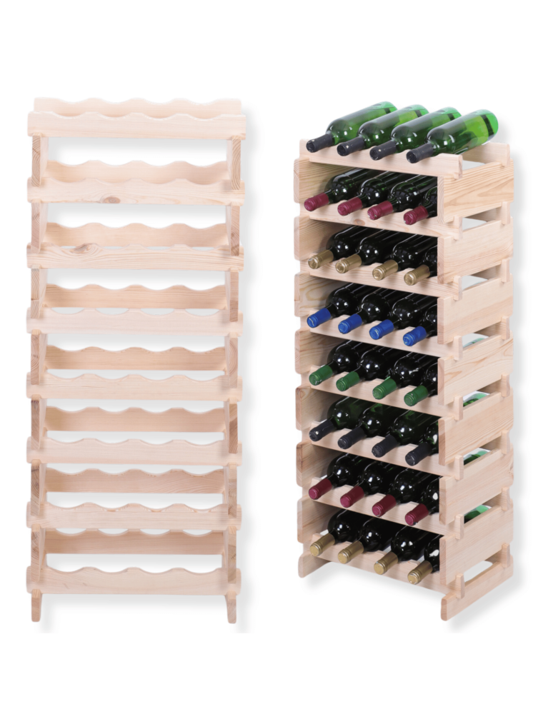 Modułowe stojaki do butelek RW11 - Stojak na wino regał modułowy na butelki 8x4 but WĄSKI ECO BEZ NARZĘDZI - product b2b.wamar.biz 1