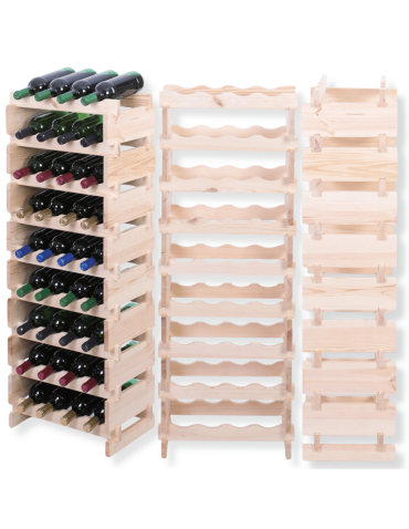 Stojak na wino regał modułowy na butelki 9x4 but WĄSKI ECO BEZ NARZĘDZI