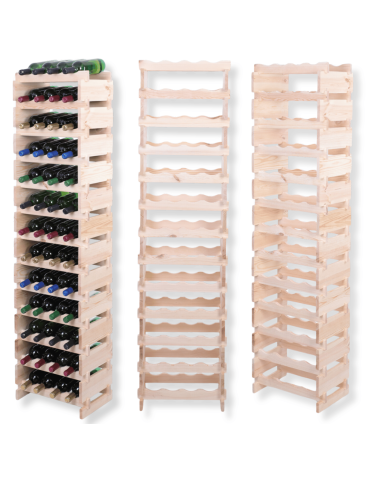 Stojak na wino regał modułowy na butelki 13x4 but WĄSKI ECO BEZ NARZĘDZI